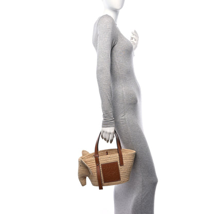 Loewe Raffia Small Elephant Basket Tote Bag Natural Tan 2 of 10