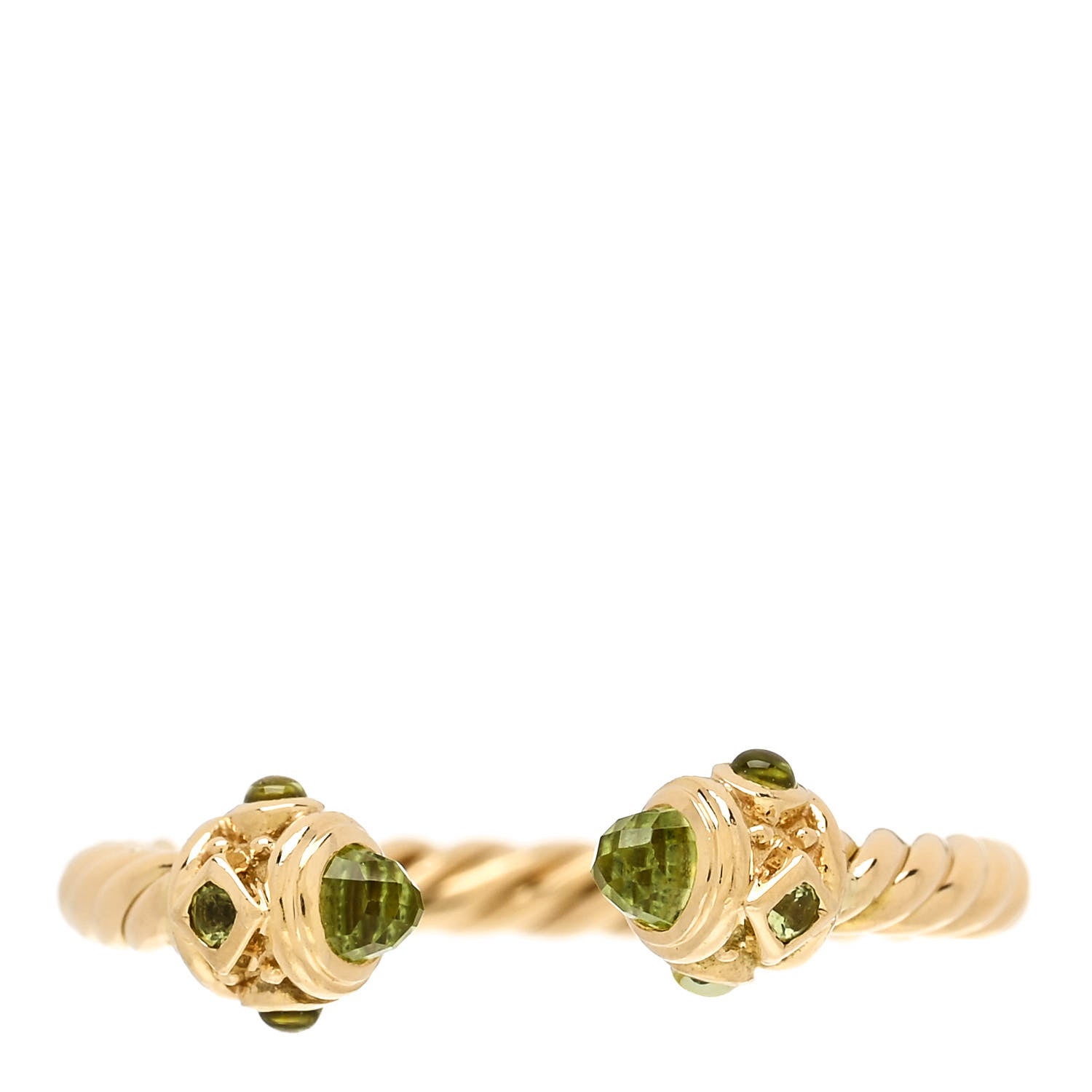 David Yurman 18K Yellow Gold Peridot Renaissance Ring 53 6.25 1 of 4