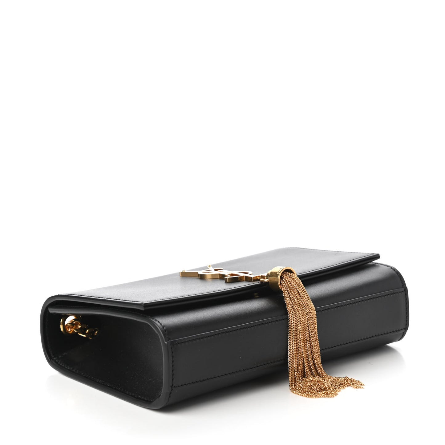 Calfskin Small Classic Monogram Kate Tassel Satchel Black