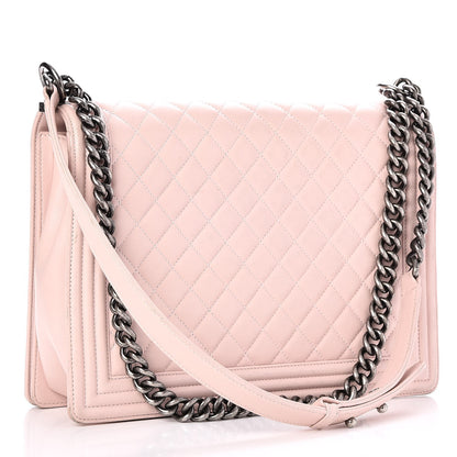 Chanel Lambskin Quilted Large Boy Flap Light Pink 4 of 15