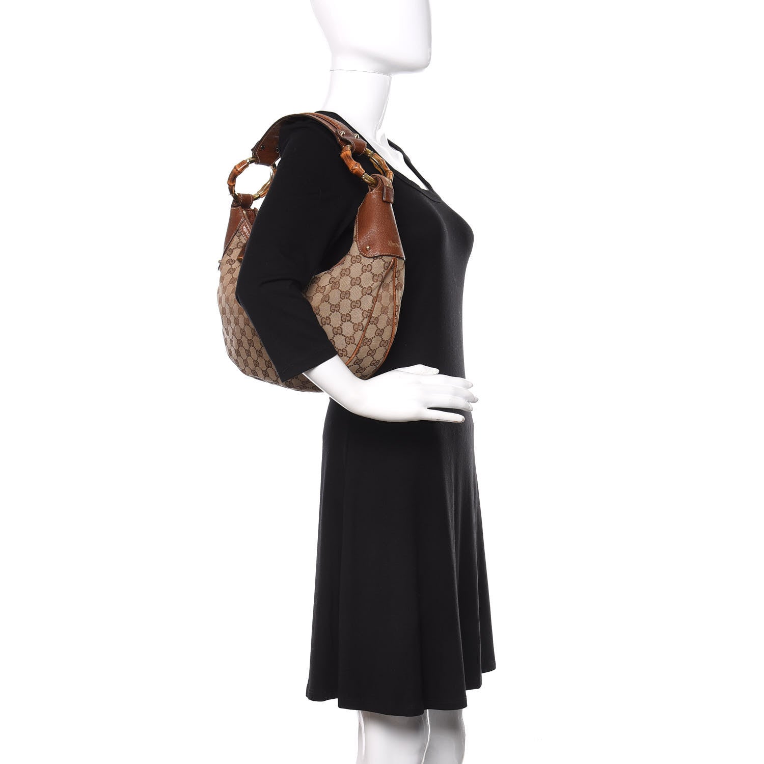 Gucci Monogram Bamboo Ring Hobo Brown 2 of 12