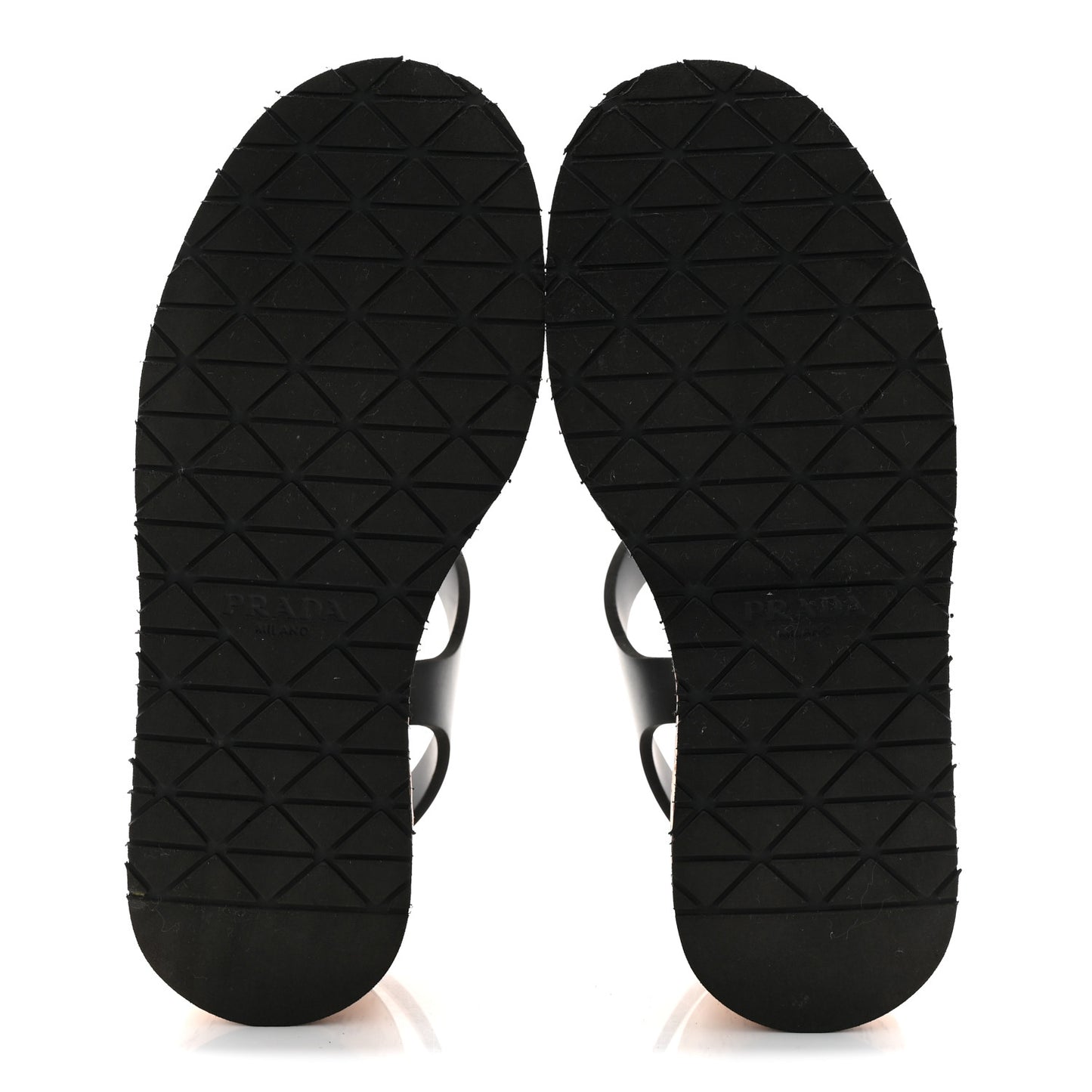 Foam Rubber Cork Triangle Logo Platform Cage Sandals 38 Black