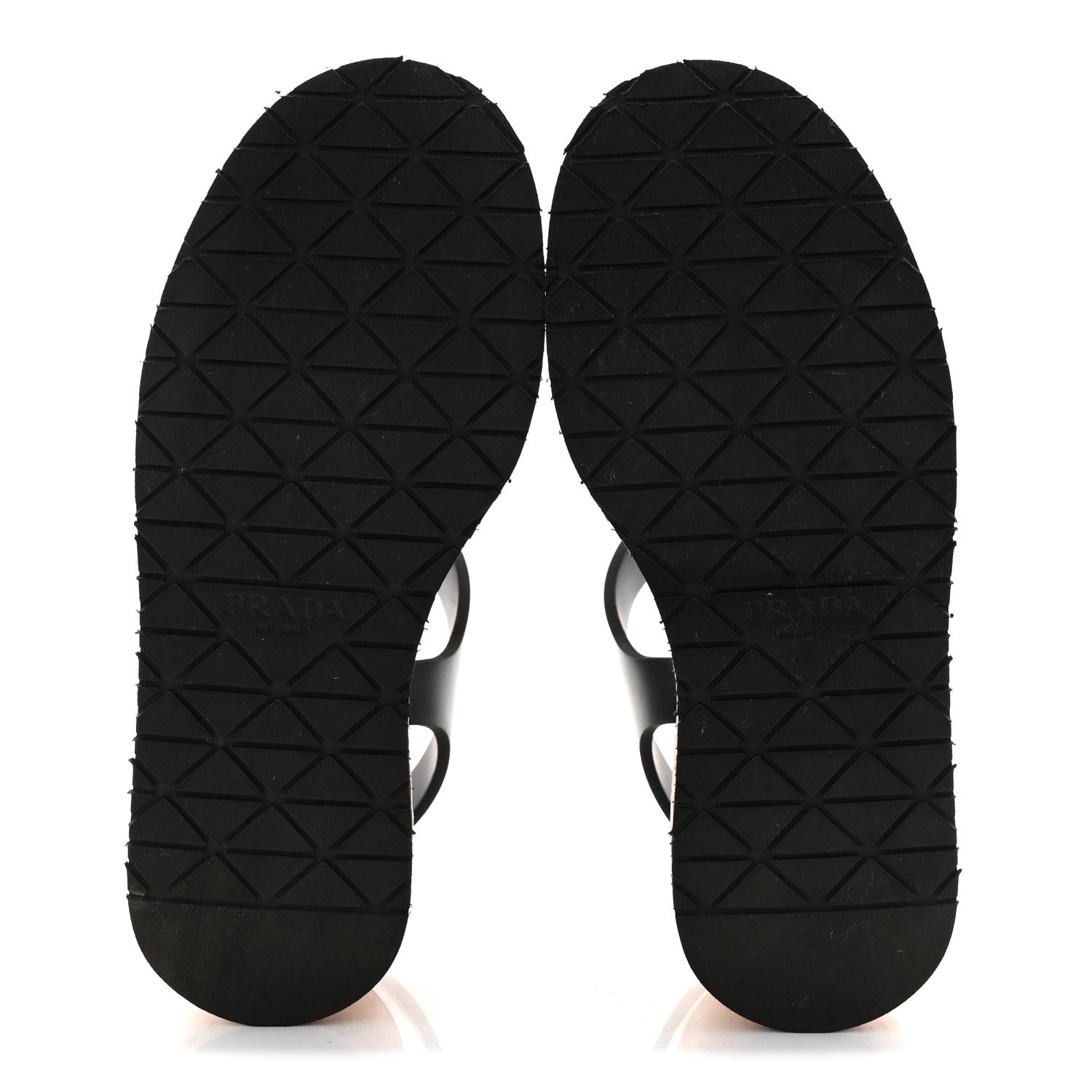 Prada Foam Rubber Cork Triangle Logo Platform Cage Sandals 38 Black 6 of 10