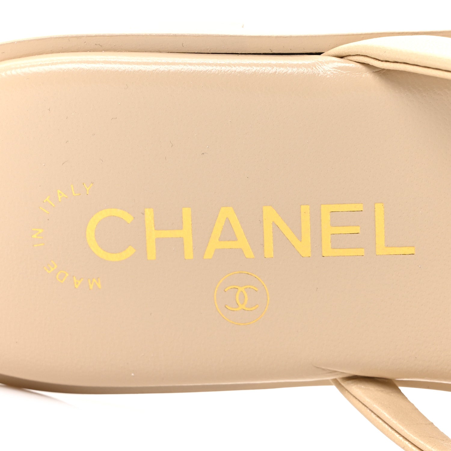 Chanel Goatskin CC Times Square Thong Sandals 38 Beige 8 of 9