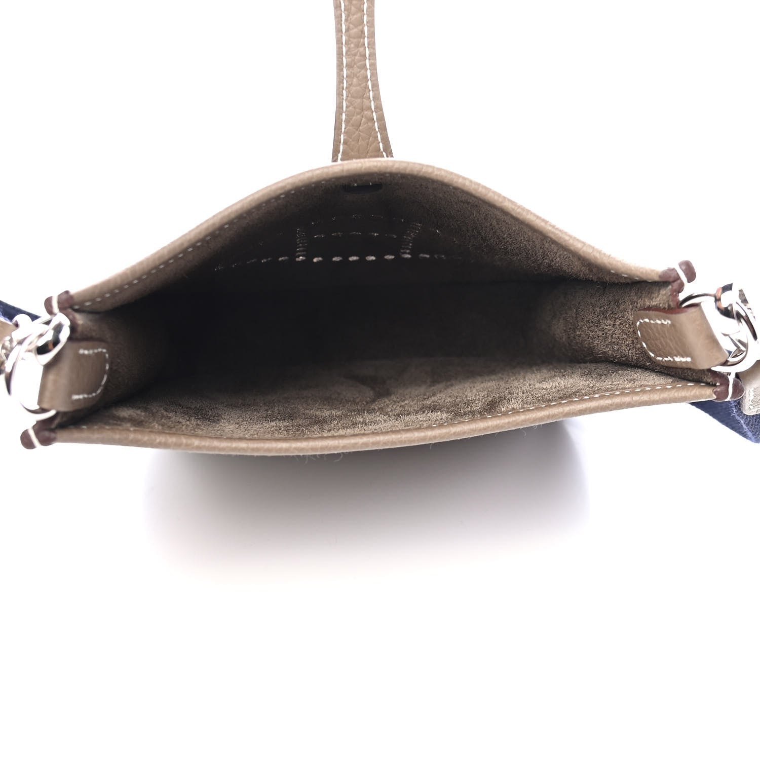 Hermes Taurillon Clemence Amazone Evelyne TPM Etoupe Bleu Indigo 5 of 9
