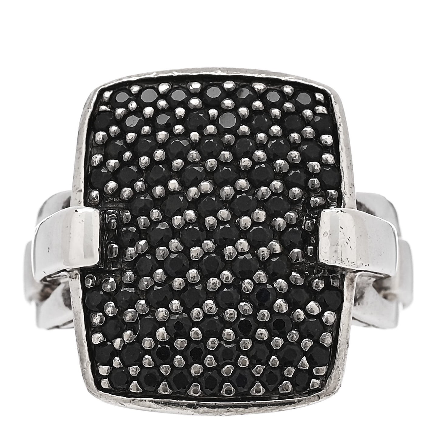 Sterling Silver Black Sapphire Classic Chain Lava Ring 54 7