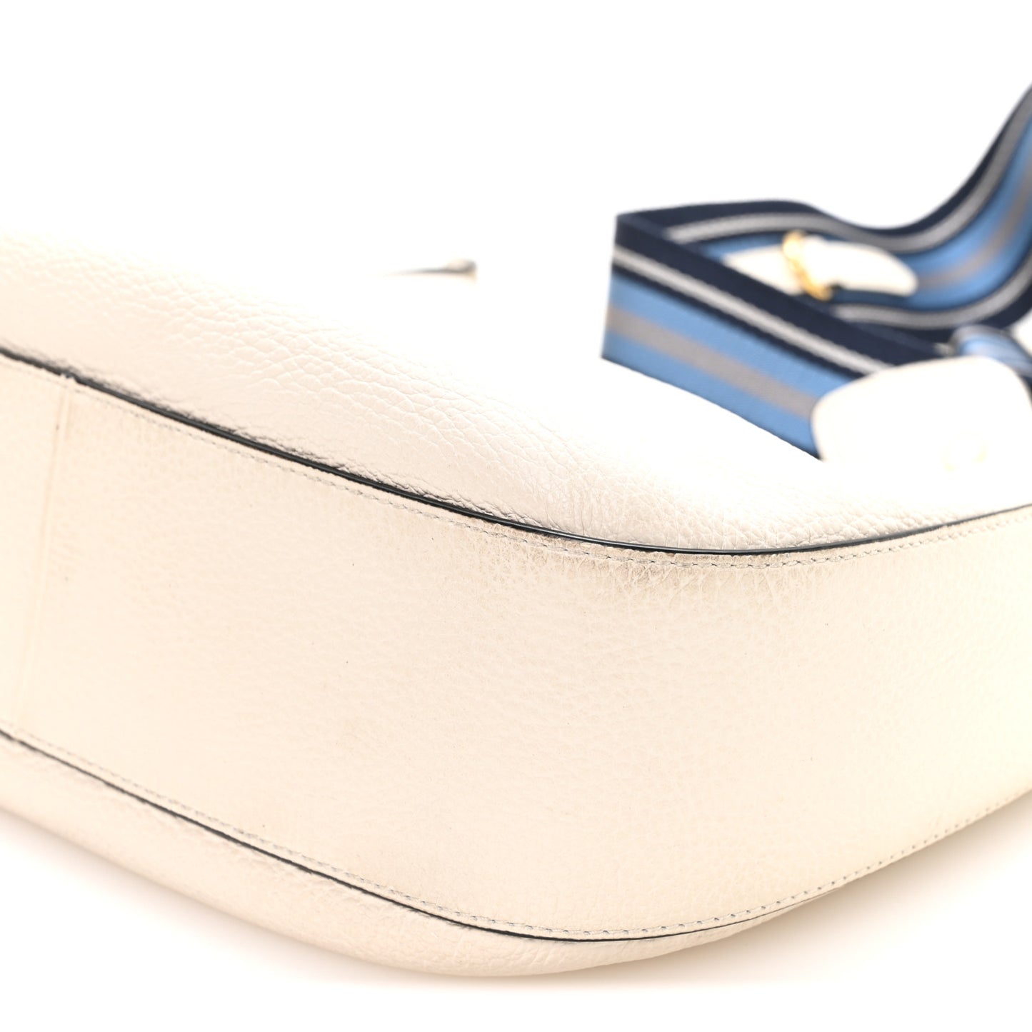 Vitello Phenix Zippered Messenger Hobo White