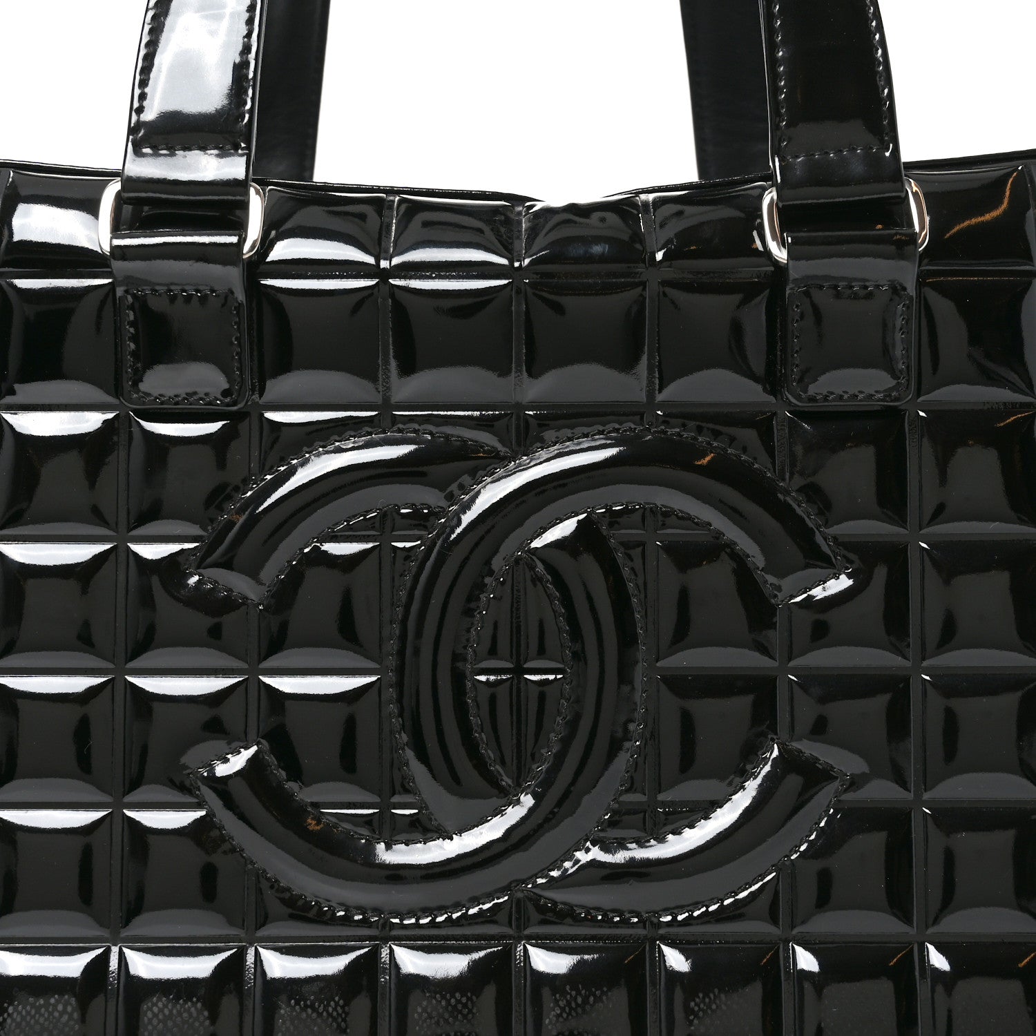 Chanel Patent Quilted Chocolate Bar Bowler Black 8 of 10