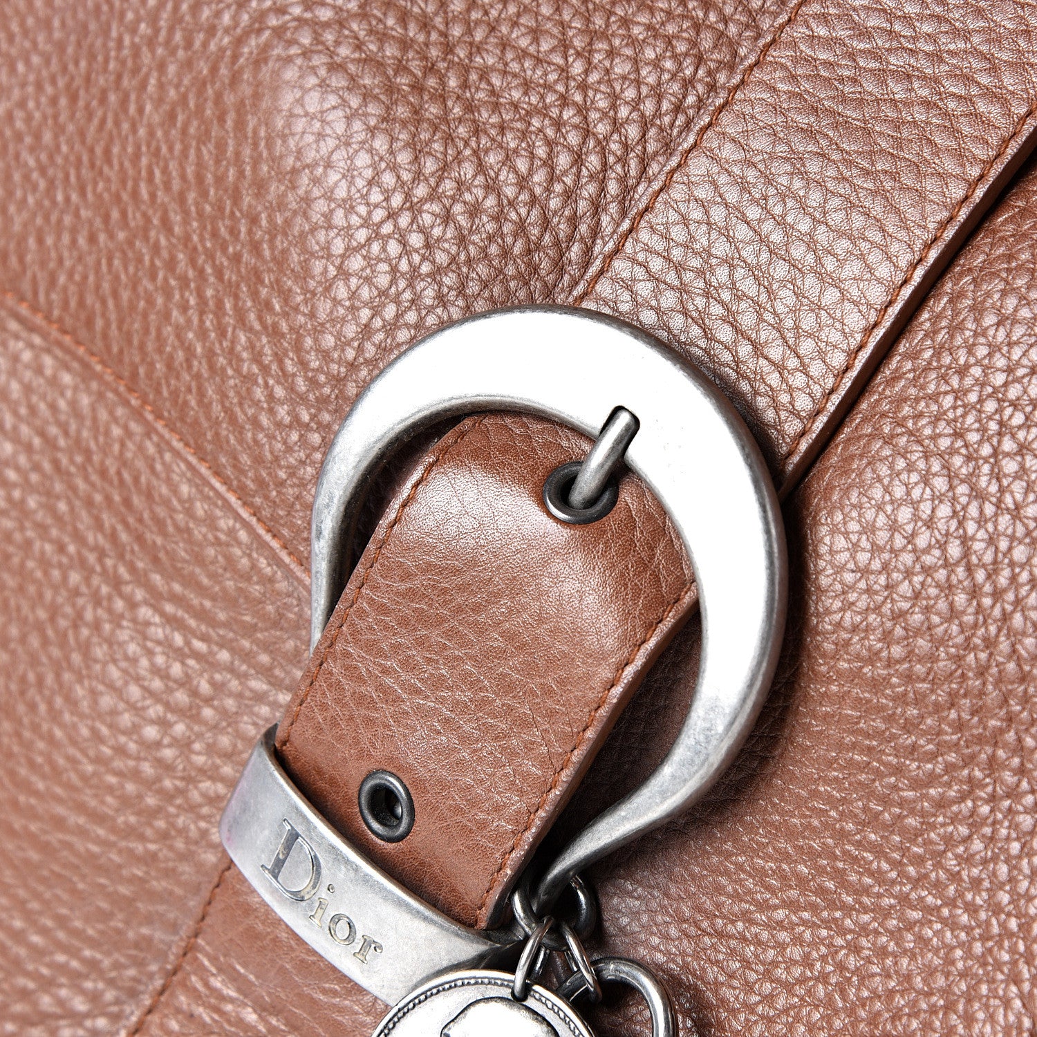 Christian Dior Calfskin Braided Gaucho Double Saddle Bag Brown 12 of 15