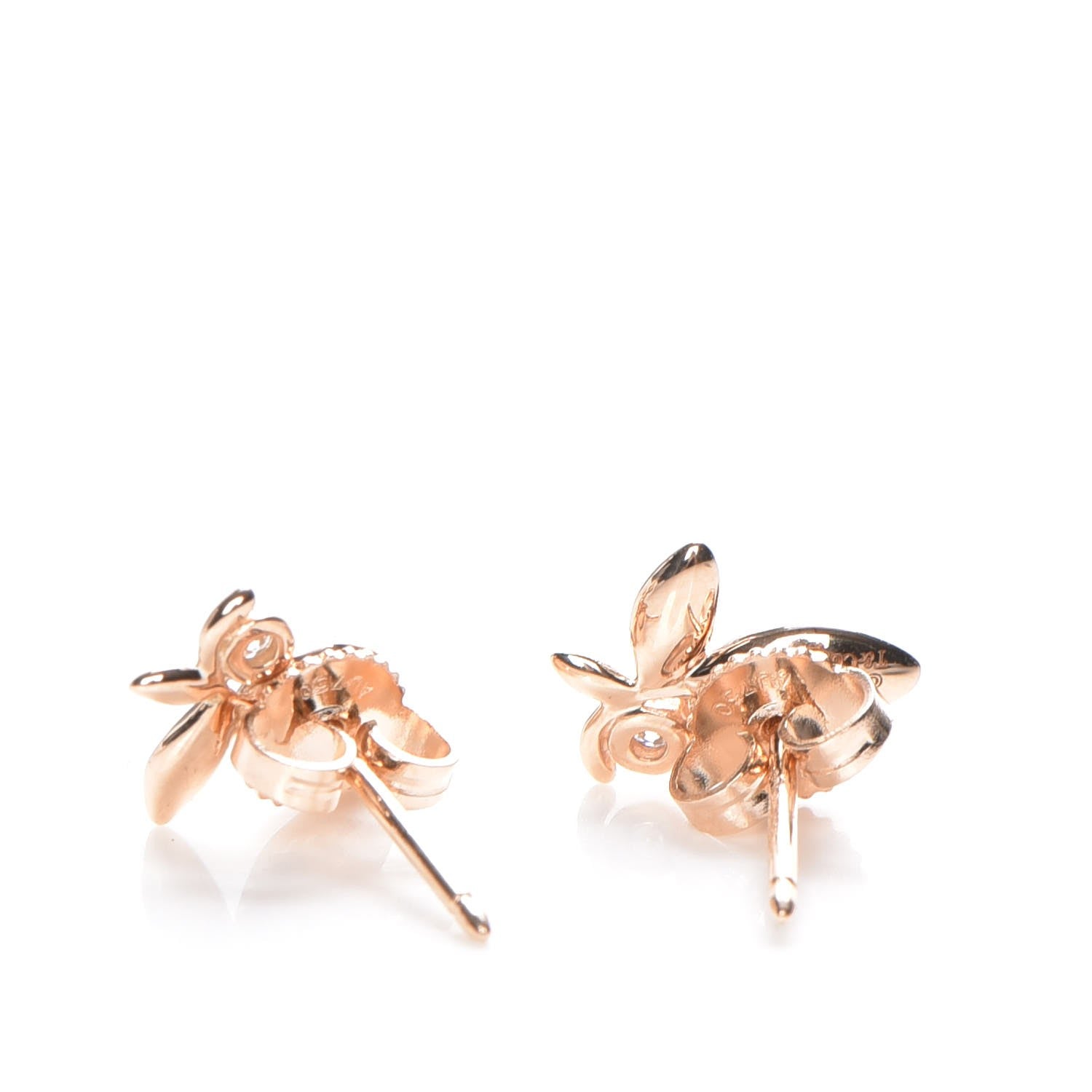 Tiffany 18K Rose Gold Diamond Paloma Picasso Olive Leaf Earrings 5 of 7