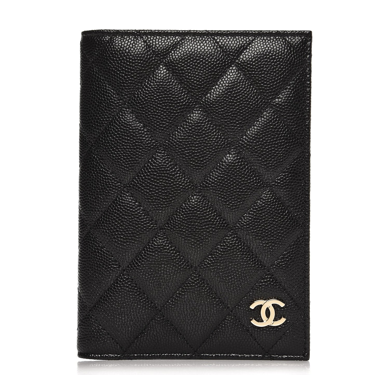 Caviar Quilted Passport Holder Black
