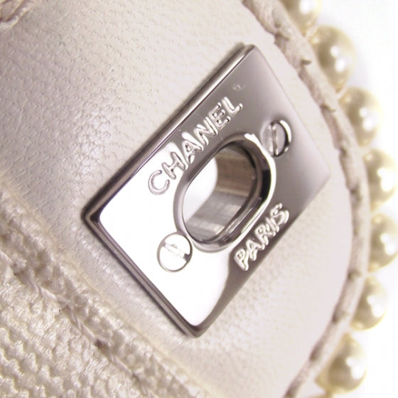 Chanel Pearl Trim Quilted Small Flap 8 of 12