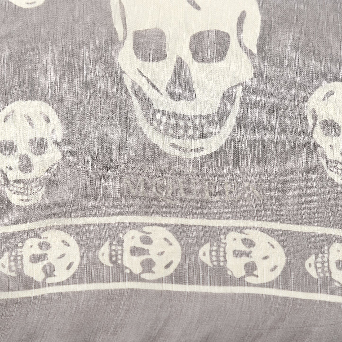 Silk Chiffon Skull Scarf Brown