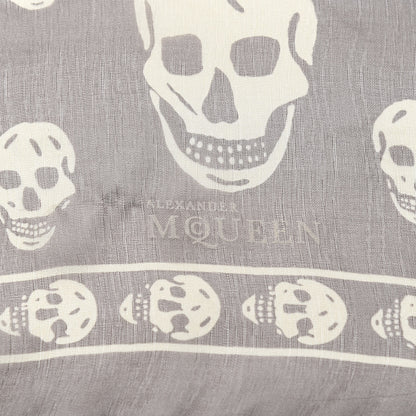Alexander McQueen Silk Chiffon Skull Scarf Brown 3 of 6
