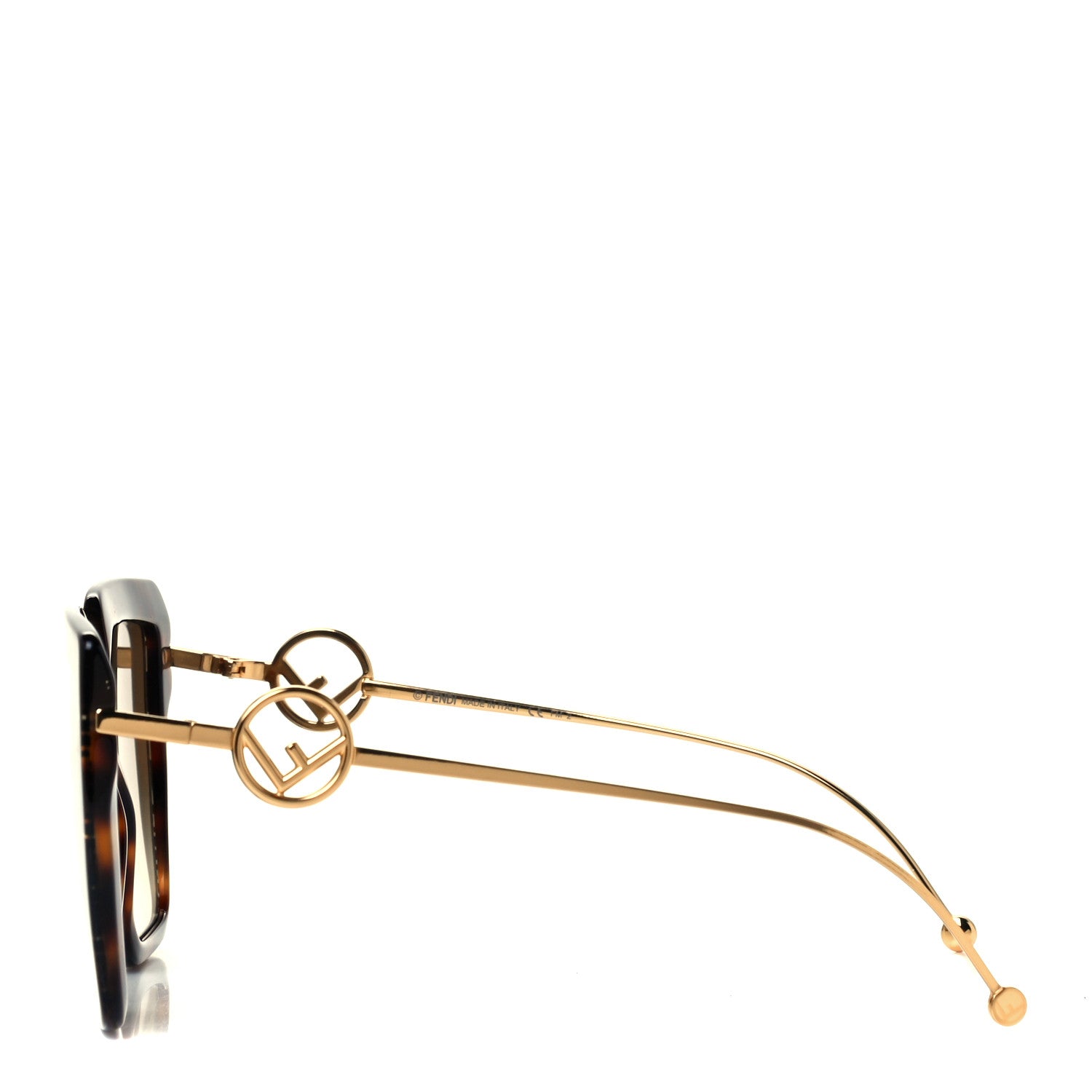 Fendi Acetate Metal F is Fendi FF Butterfly Sunglasses FF 0410/S Havana 3 of 8