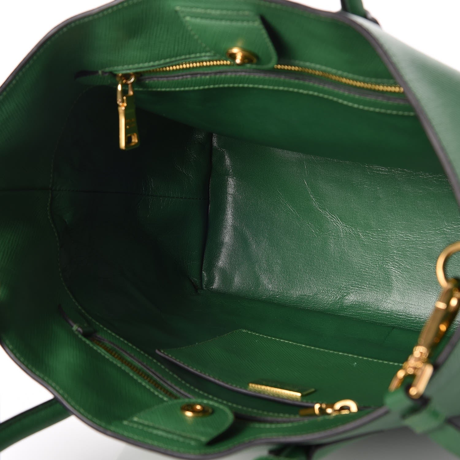 Prada Saffiano Front Pocket Tote Larice 5 of 8