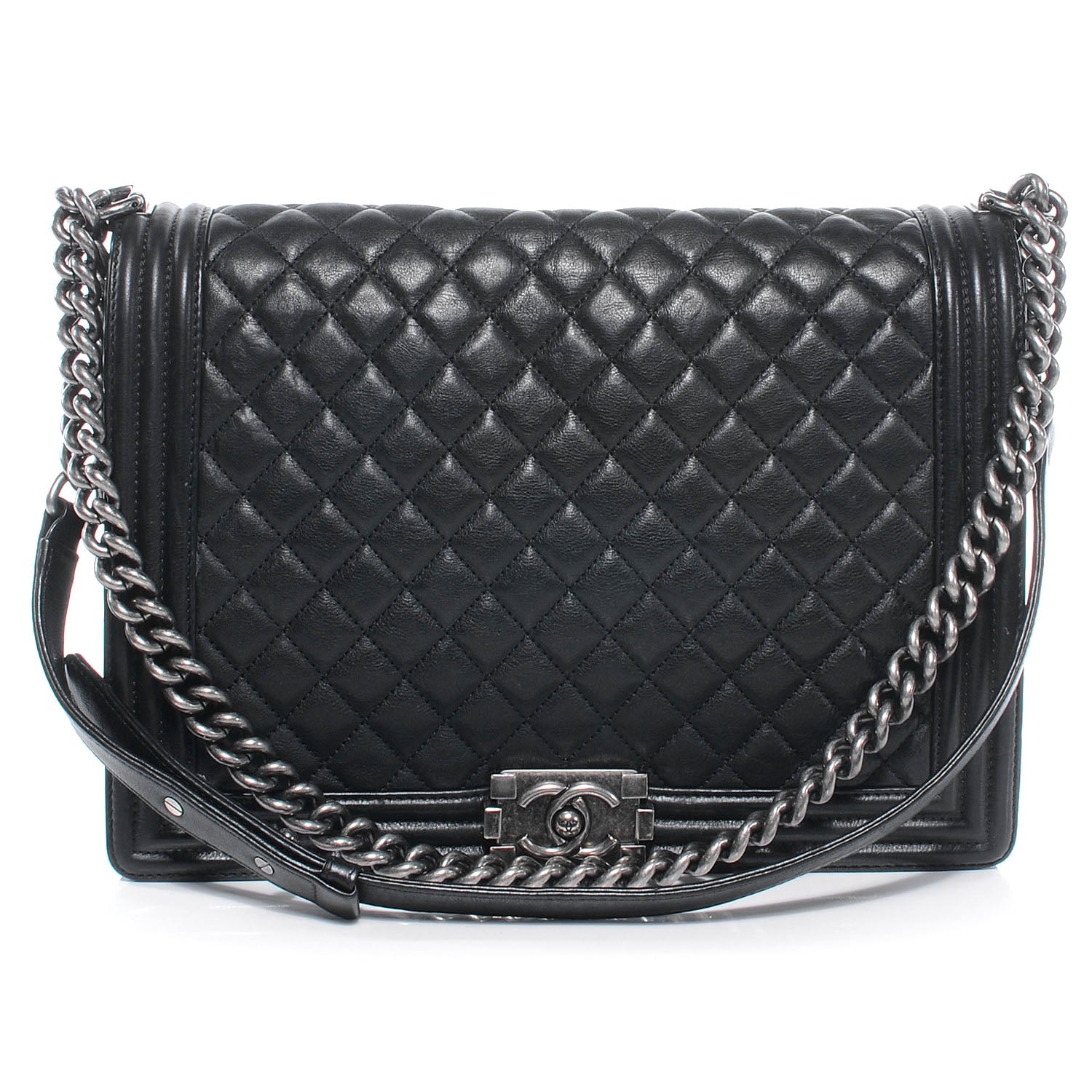 Chanel Calfskin Quilted Large Boy Flap Black 1 of 7