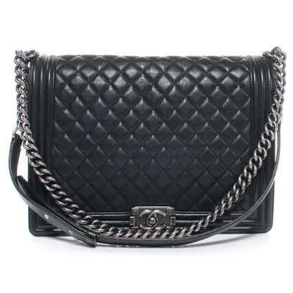 Chanel Calfskin Quilted Large Boy Flap Black 1 of 7