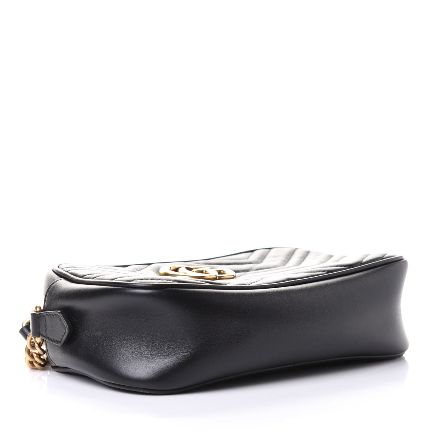 Calfskin Matelasse Small GG Marmont Chain Shoulder Bag Black