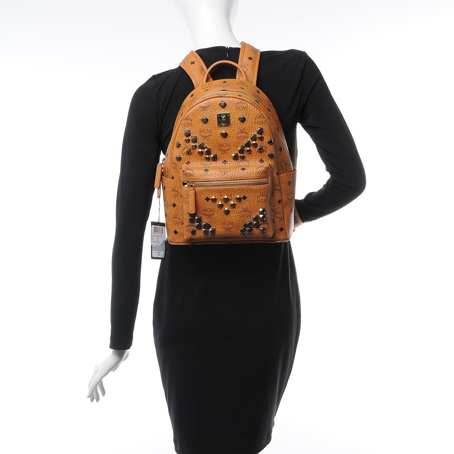 MCM Visetos Studded Small Stark Backpack Cognac 2 of 10