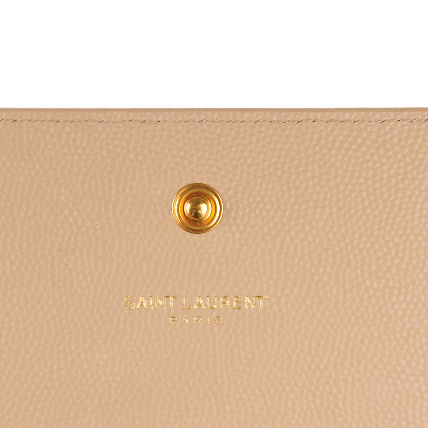 Saint Laurent Grain De Poudre Monogram Chain Wallet Dark Beige 6 of 7