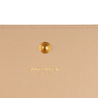 Saint Laurent Grain De Poudre Monogram Chain Wallet Dark Beige 6 of 7