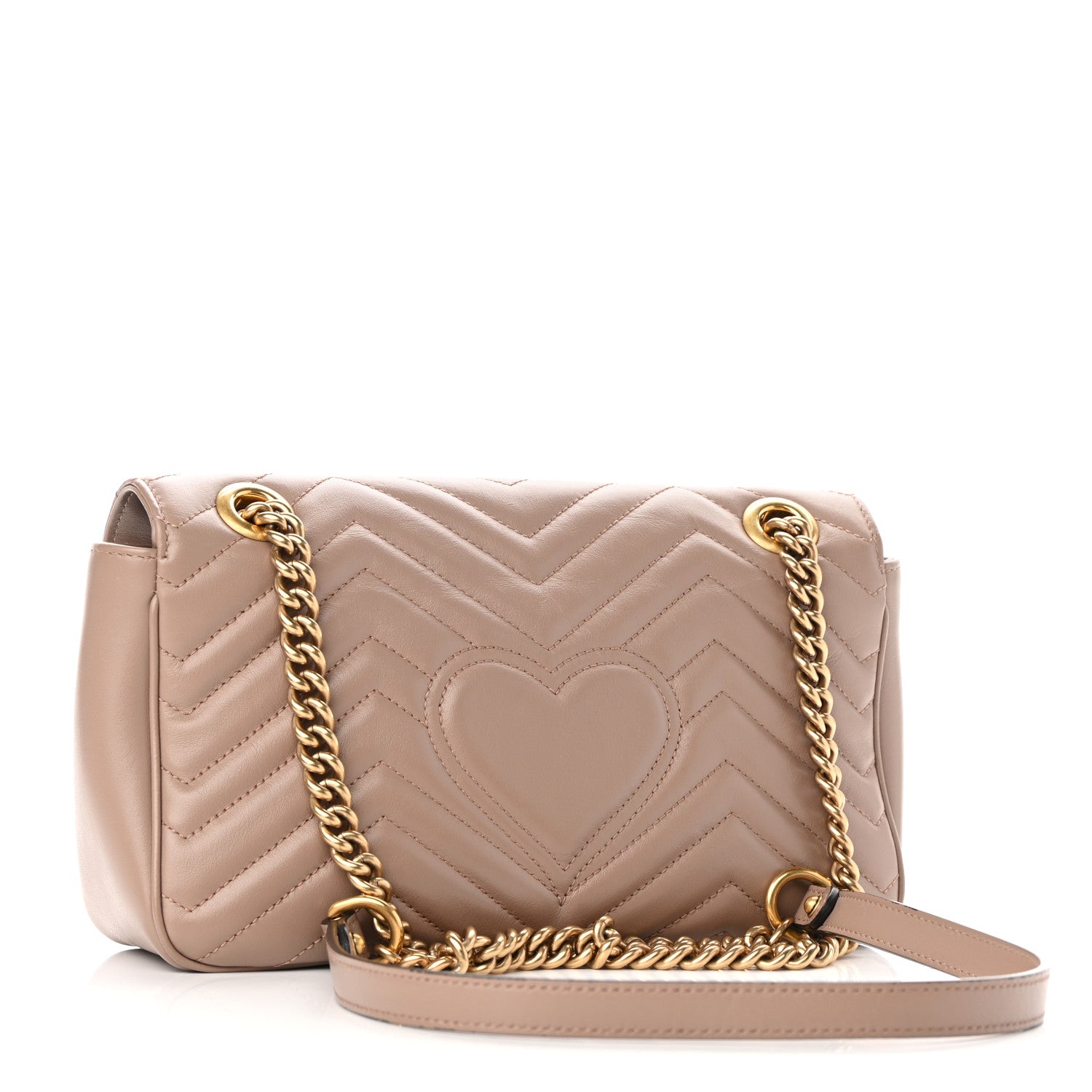 Gucci Calfskin Matelasse Small GG Marmont Shoulder Bag Porcelain Rose 3 of 10