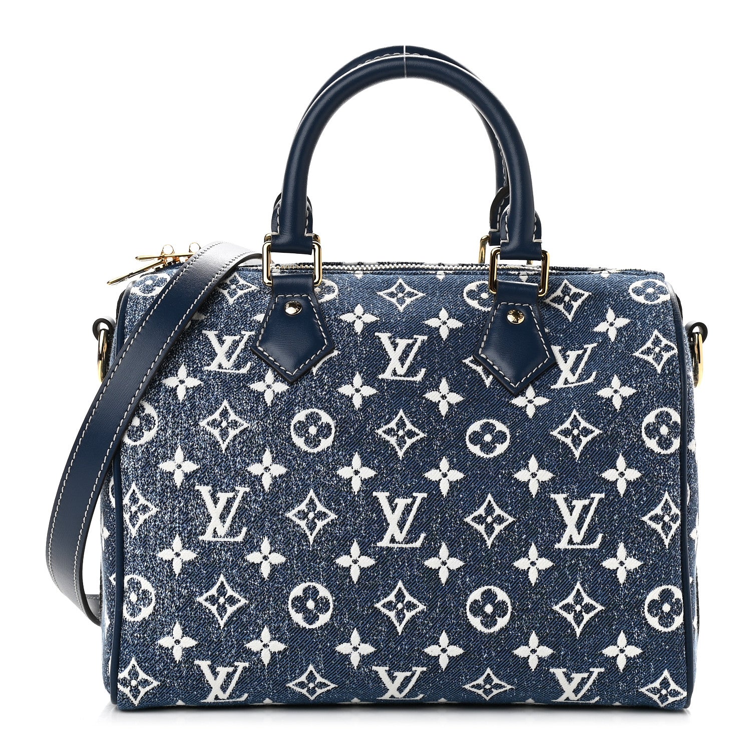 Louis Vuitton Monogram Jacquard Denim Speedy Bandouliere 25 Bleu 1 of 9