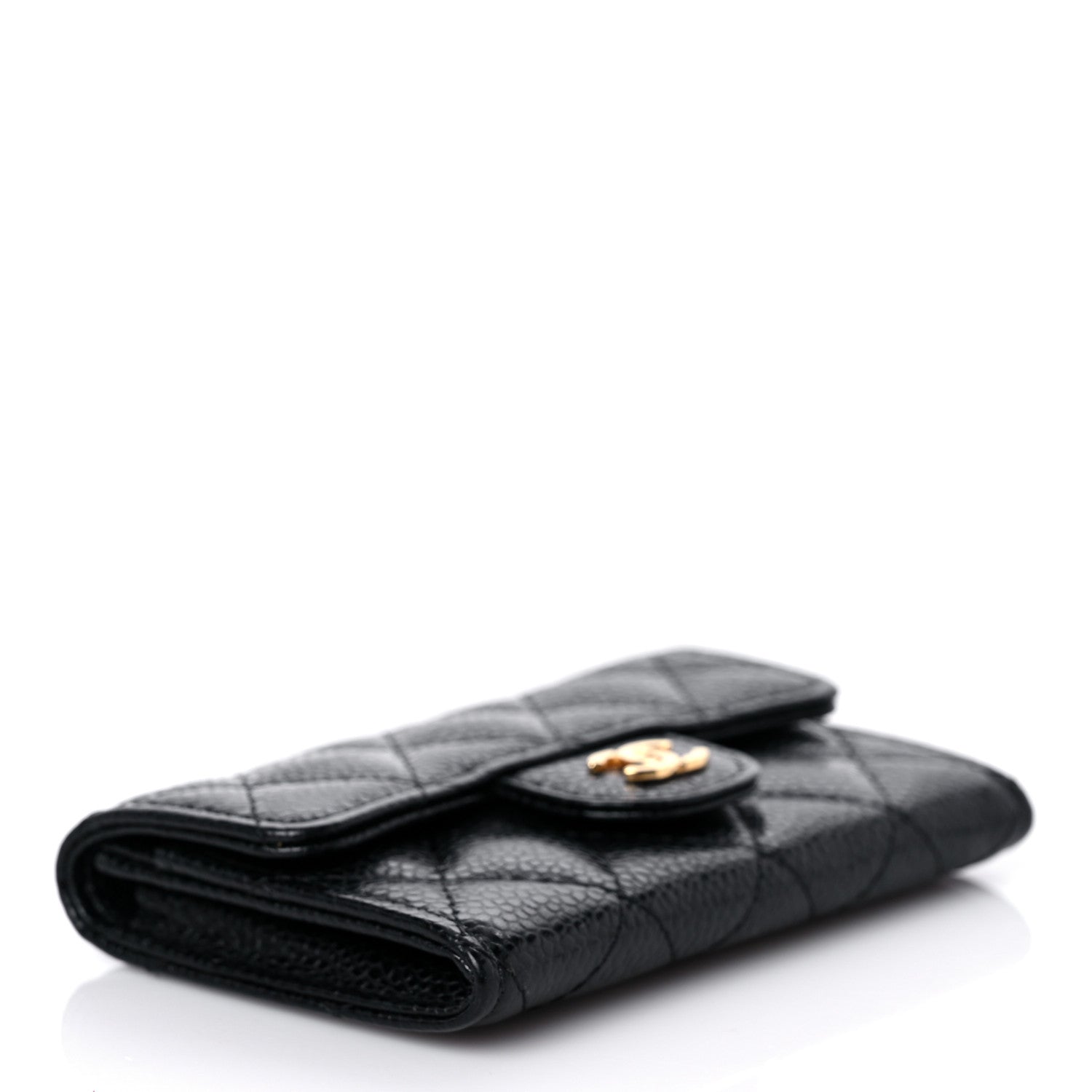 Chanel Caviar Quilted Flap Card Holder Wallet Black 4 of 9
