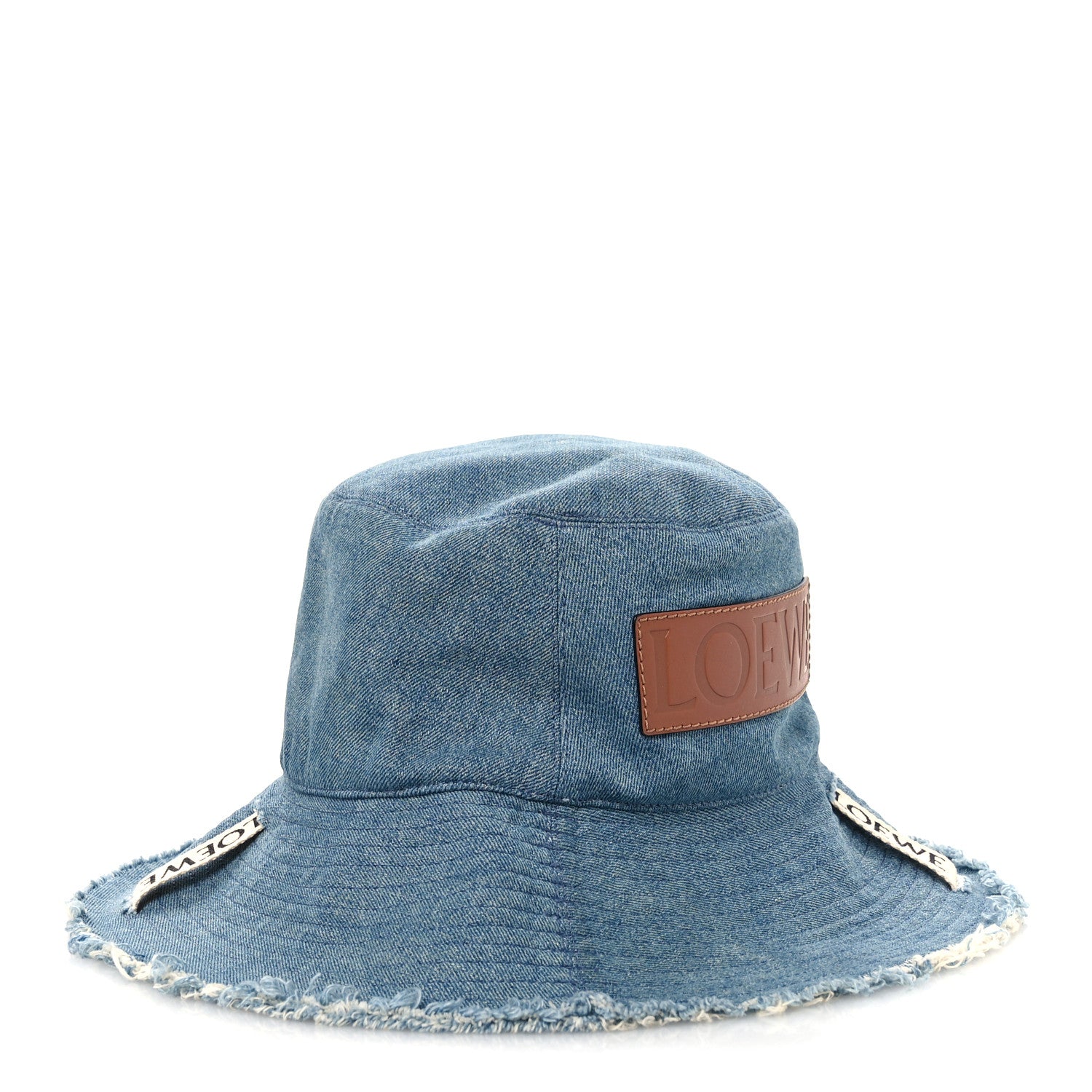 Loewe X PAULA'S IBIZA Denim Frayed Fisherman Bucket Hat 59 Blue 6 of 9