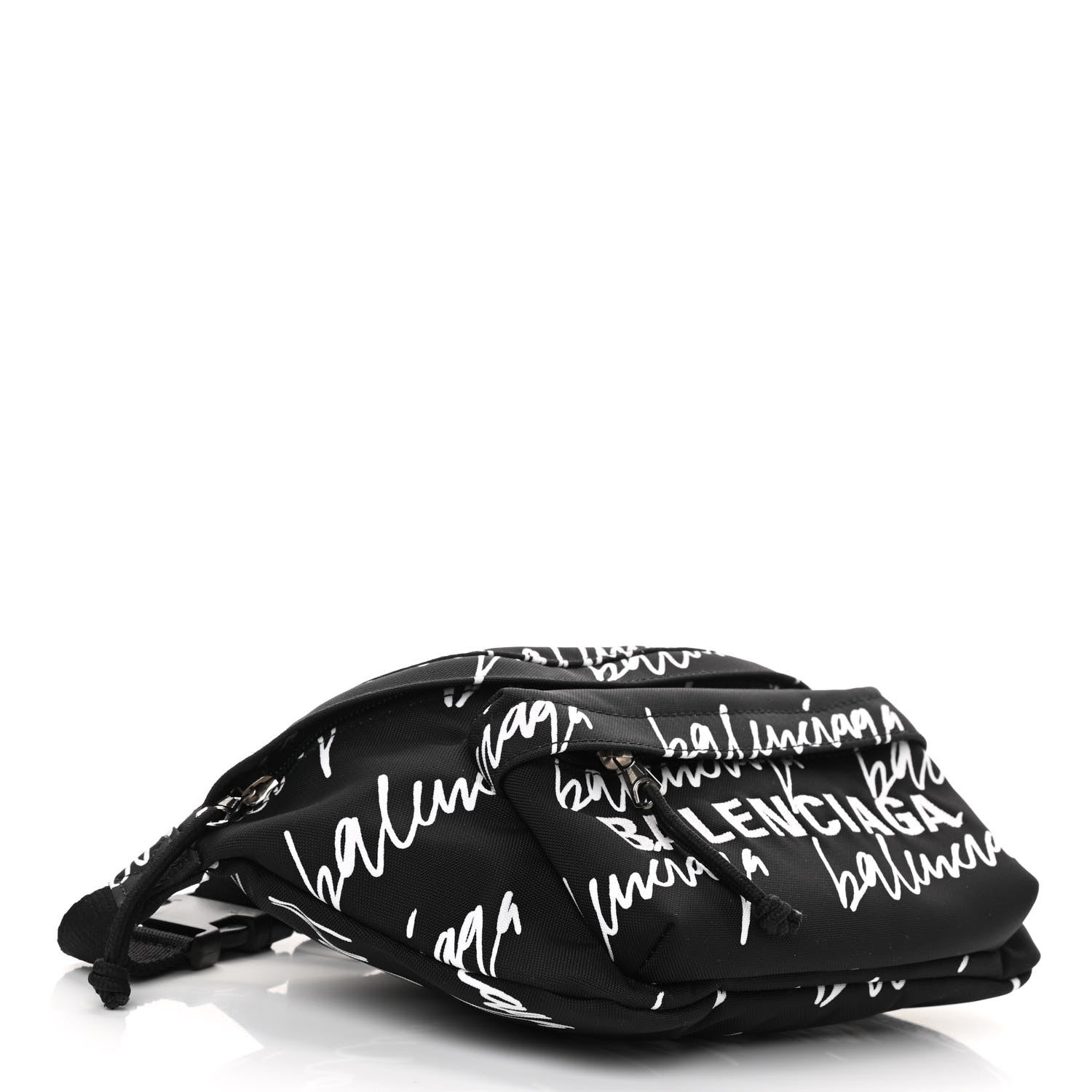 Balenciaga Recycled Sport Nylon Scribble Logo Wheel Beltpack Black White 4 of 10