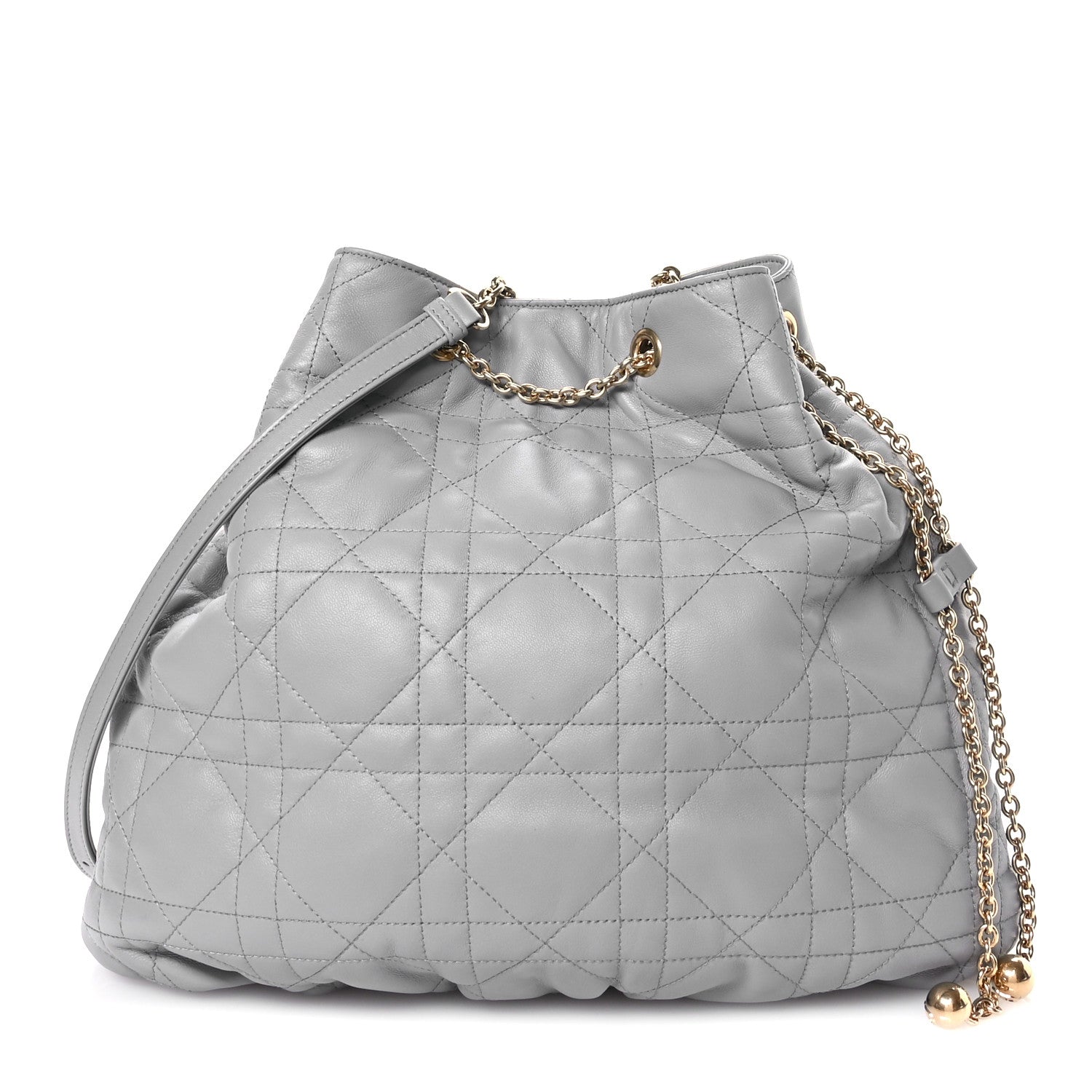 Christian Dior Lambskin Supple Macrocannage Ammi Bag Grey 1 of 10