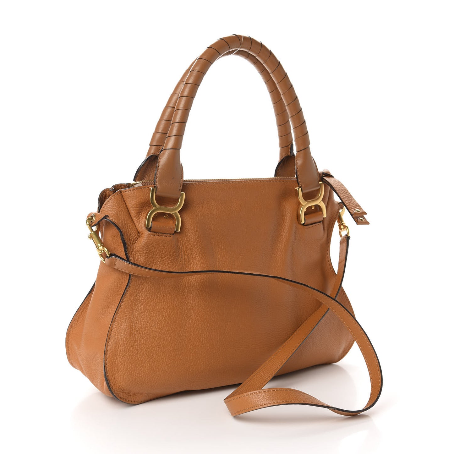 Calfskin Medium Marcie Satchel Tan