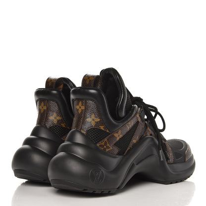 Louis Vuitton Calfskin Patent Monogram LV Archlight Sneakers 38 Black 4 of 9