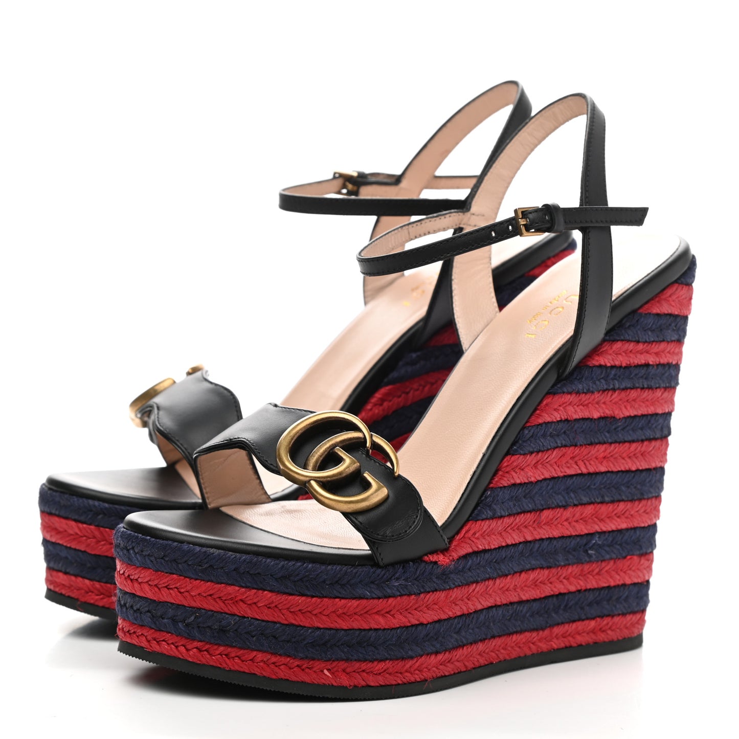 Lifford Calfskin Aitana Espadrille Platform 45/130mm Wedge Sandals 35 Black