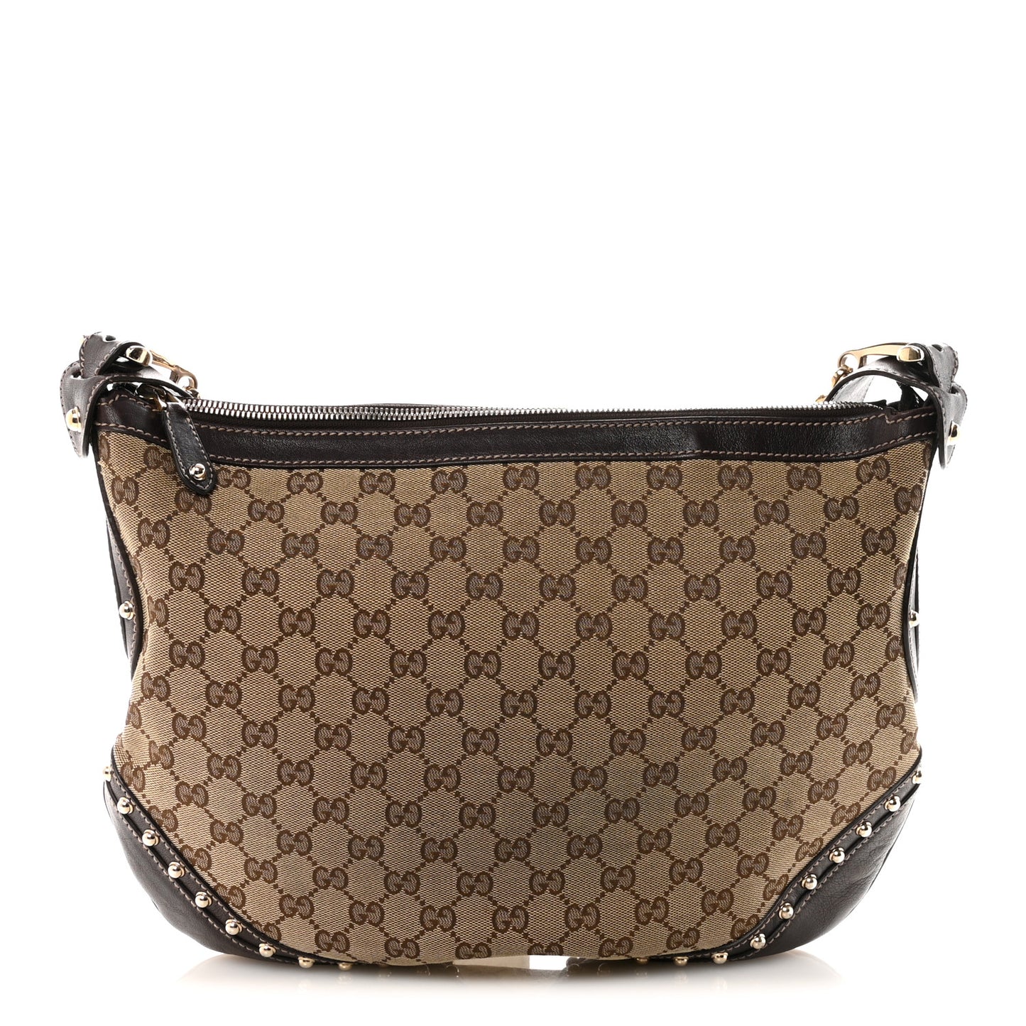 Monogram Web Studded Pelham Shoulder Bag Dark Brown Dark Brown