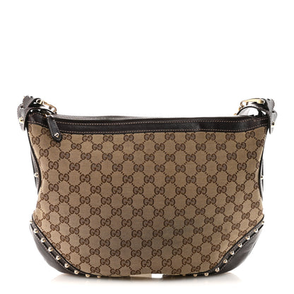 Gucci Monogram Web Studded Pelham Shoulder Bag Dark Brown Dark Brown 1 of 10