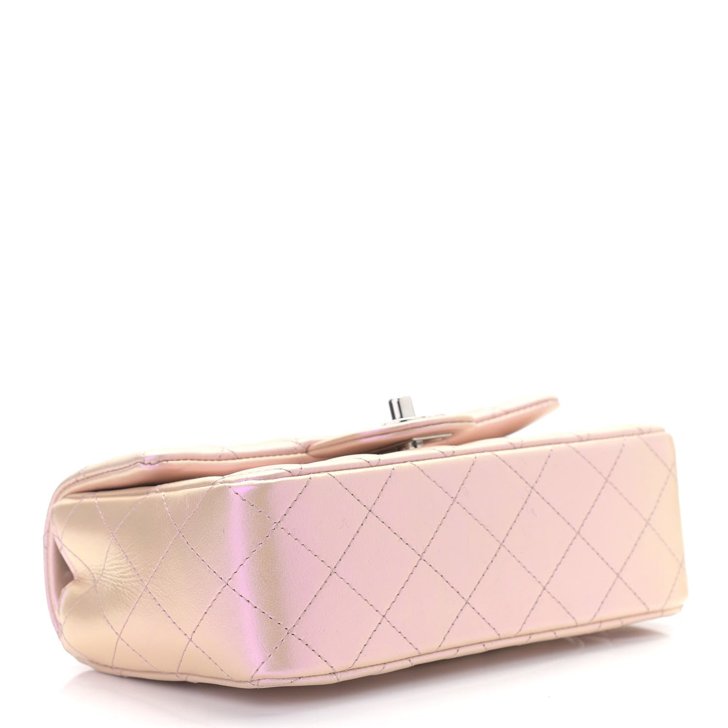 Chanel Iridescent Calfskin Quilted Mini Rectangular Flap Pink 4 of 11