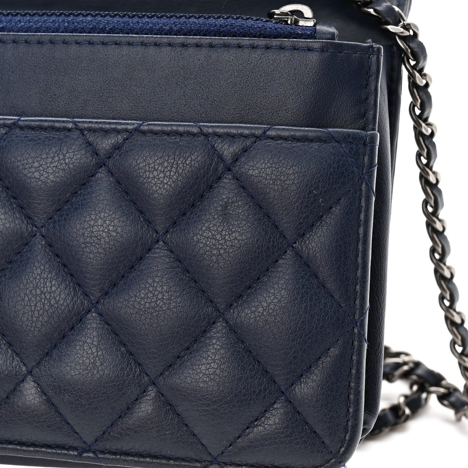 Chanel Caviar Quilted Boy Wallet On Chain WOC Navy 13 of 15