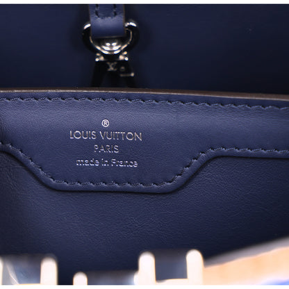 Louis Vuitton Tweed Sequins Snakeskin Capucines BB Blue 6 of 9
