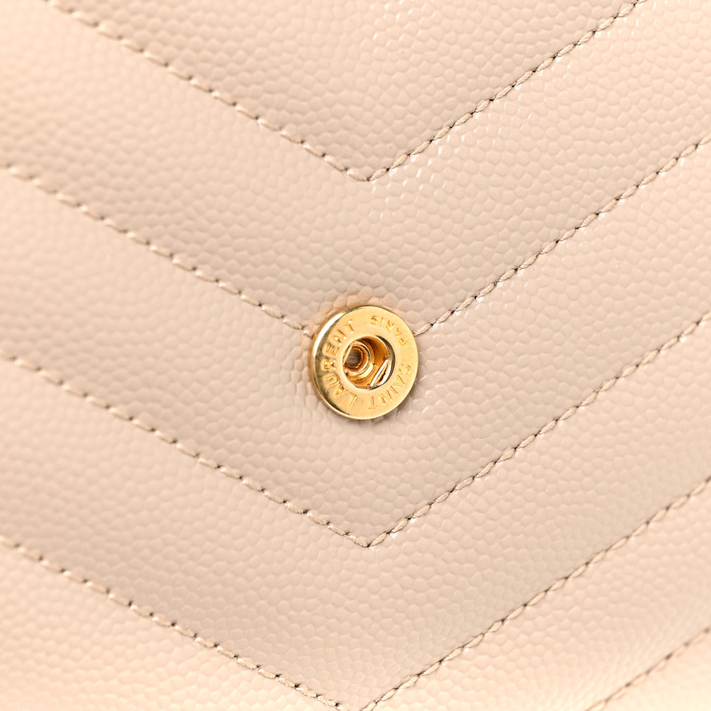 Grain De Poudre Matelasse Chevron Monogram Chain Wallet Dark Beige