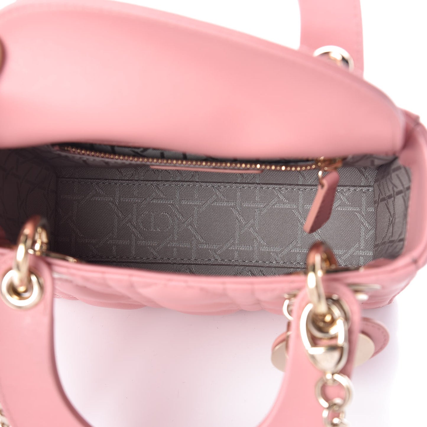 Lambskin Cannage Mini Lady Dior Rose Clair