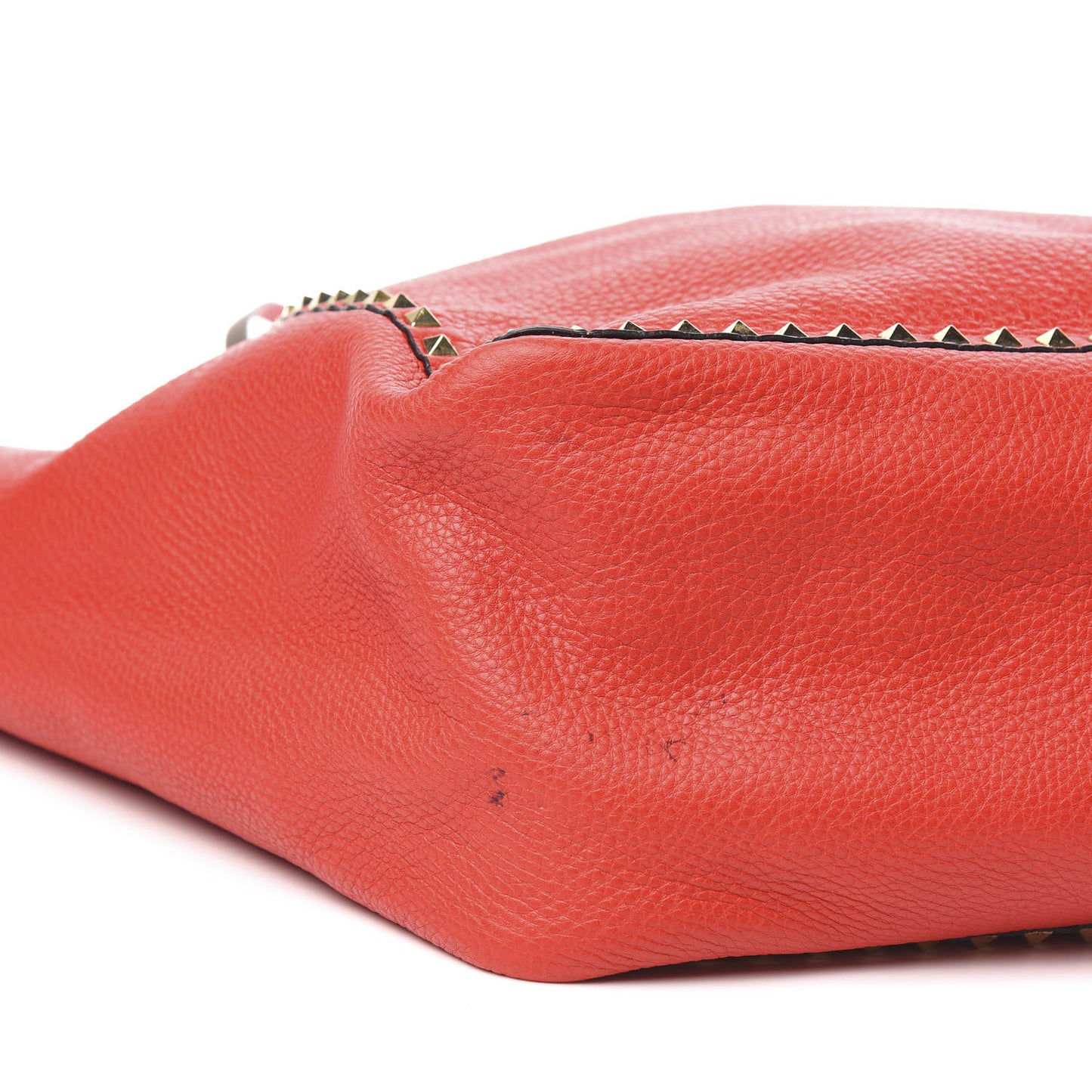 Calfskin Medium Rockstud Reversible Tote Brown Red