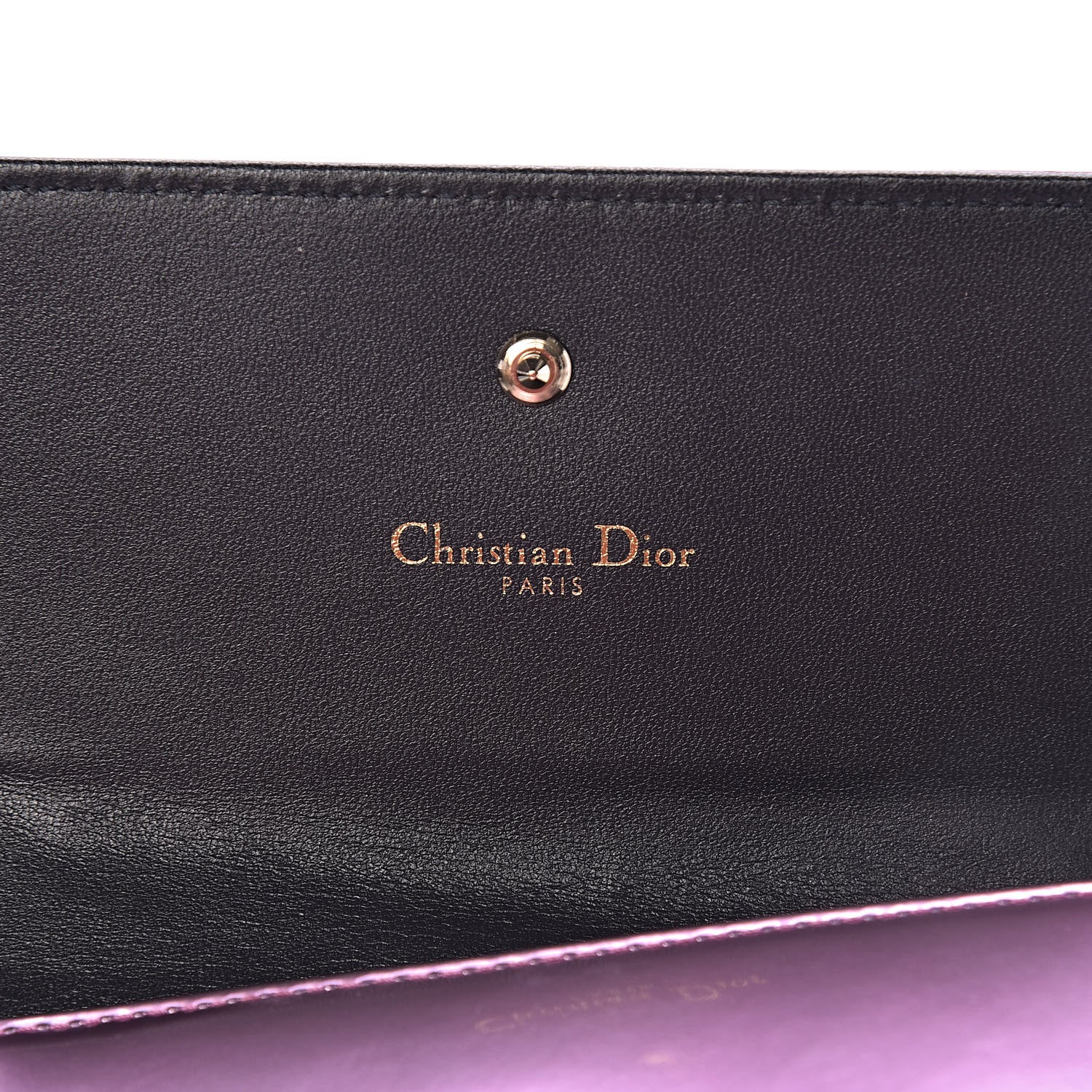 Christian Dior Metallic Patent Micro-Cannage Diorama Elancee Wallet Pink 6 of 12