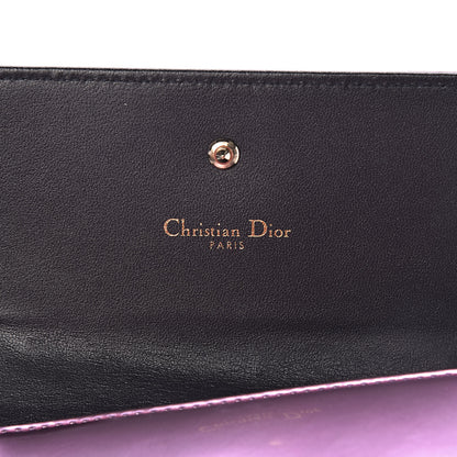 Christian Dior Metallic Patent Micro-Cannage Diorama Elancee Wallet Pink 6 of 12