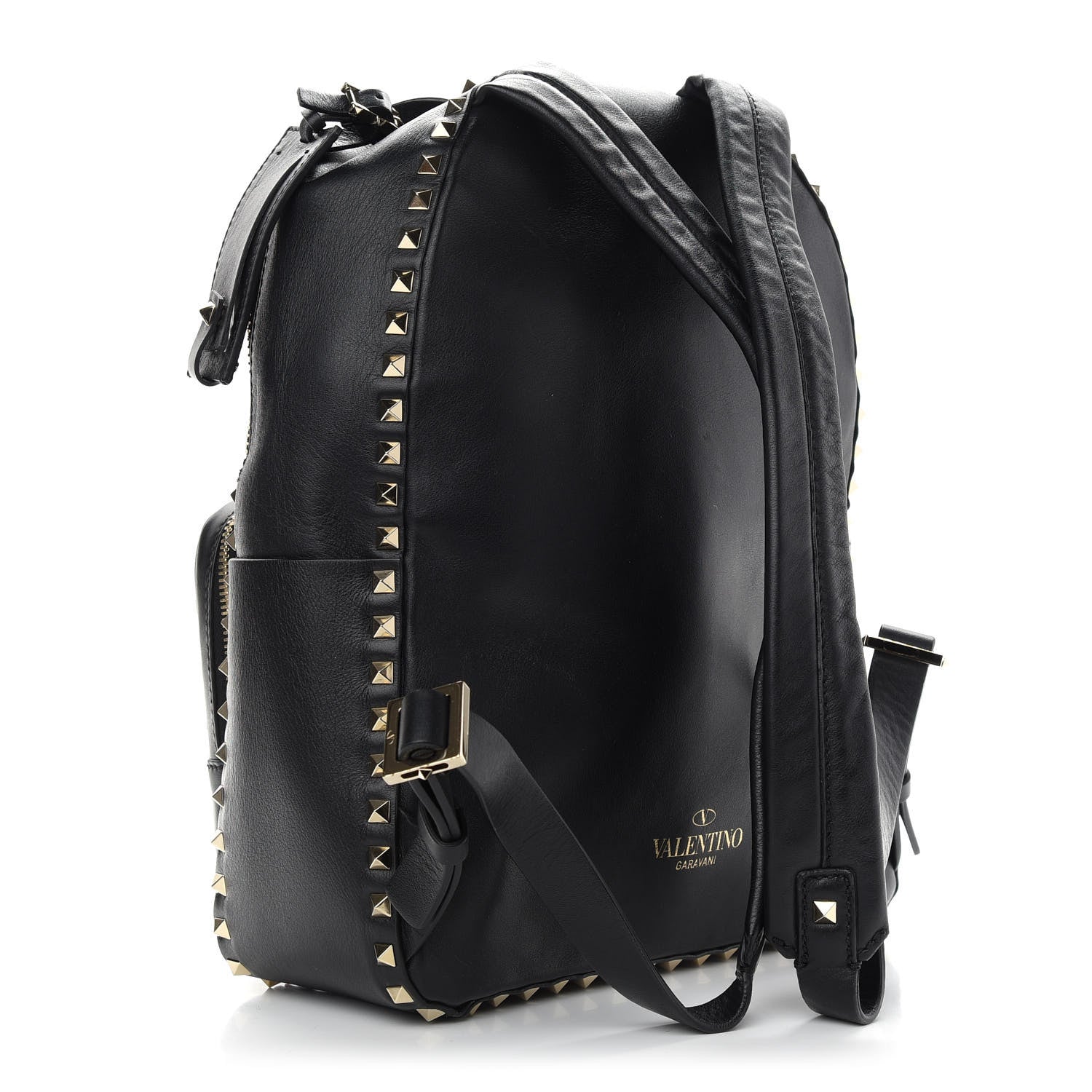 Valentino Garavani Calfskin Medium Rockstud All Over Backpack Black 3 of 8