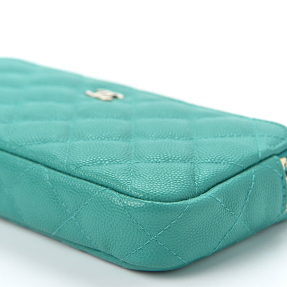 Chanel Caviar Quilted Small Clutch With Chain Turquoise 6 of 10