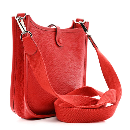 Hermes Taurillon Clemence Evelyne TPM Rouge Casaque 3 of 12