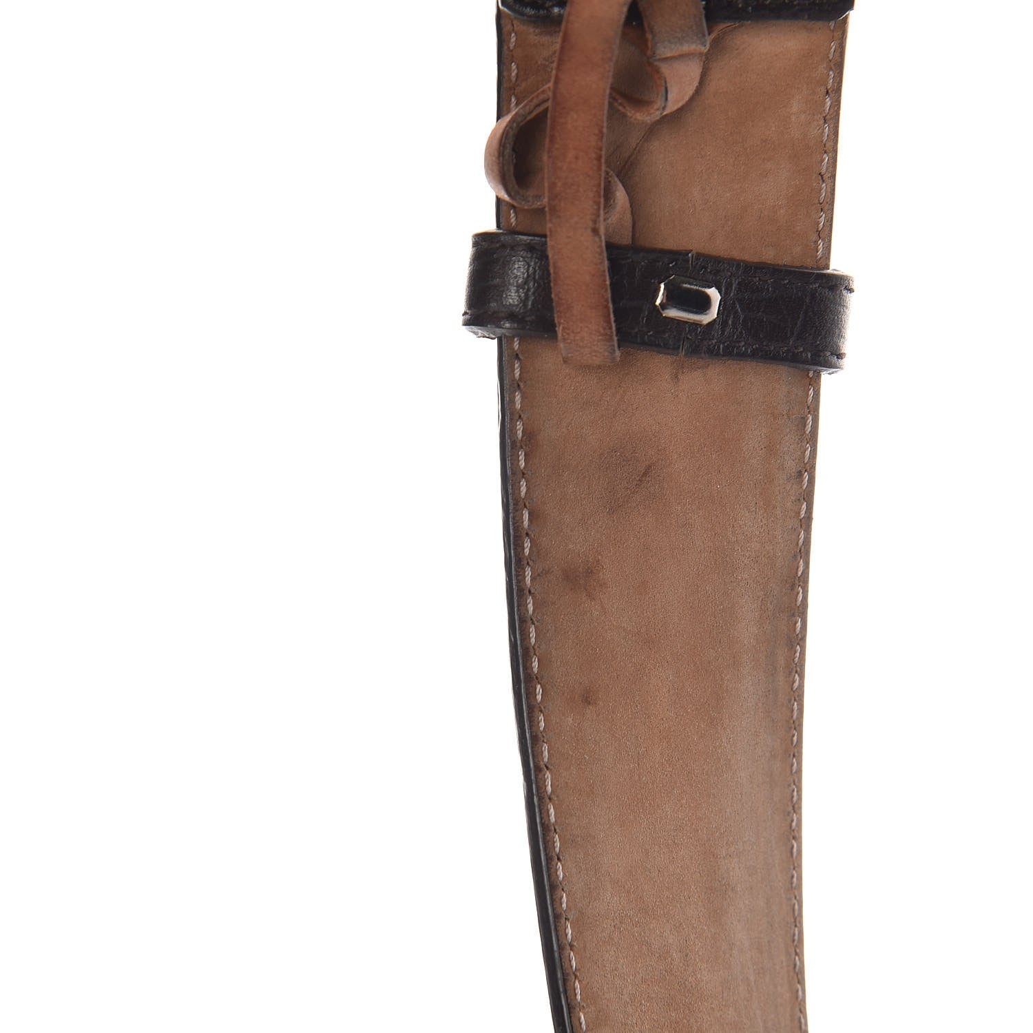 Gucci Calfskin Web Interlocking G Belt 95 38 Dark Brown 8 of 10