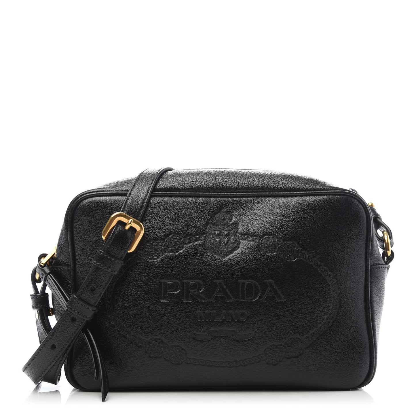 Glace Calf Logo Crossbody Black